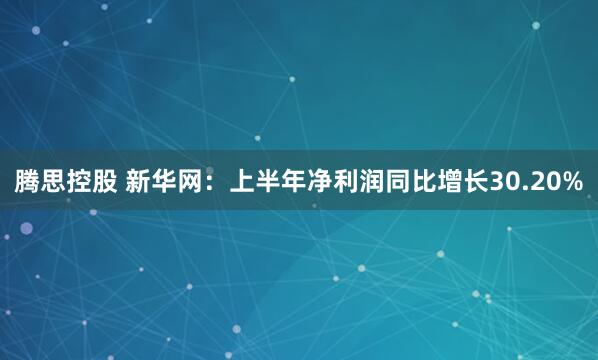 腾思控股 新华网：上半年净利润同比增长30.20%